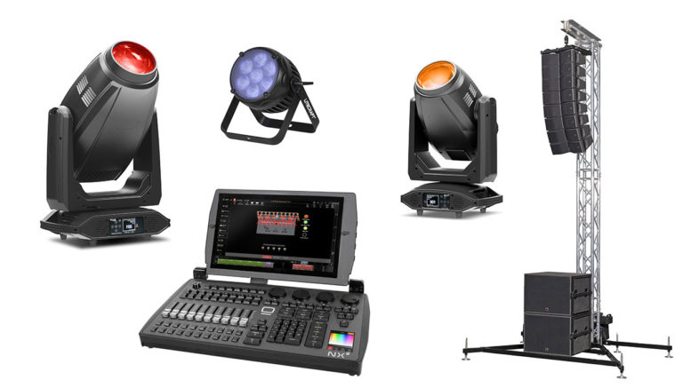 Artiste Monet, Proteus Rayzor 760, Smarty MaX (Fotos: ELATION Professional) BeamX.7 (Foto: LMP Lichttechnik) NX 2 Konsole (Foto: OBSIDIAN CONTROL SYSTEMS) PA-Tower (Foto: LMP Lichttechnik)