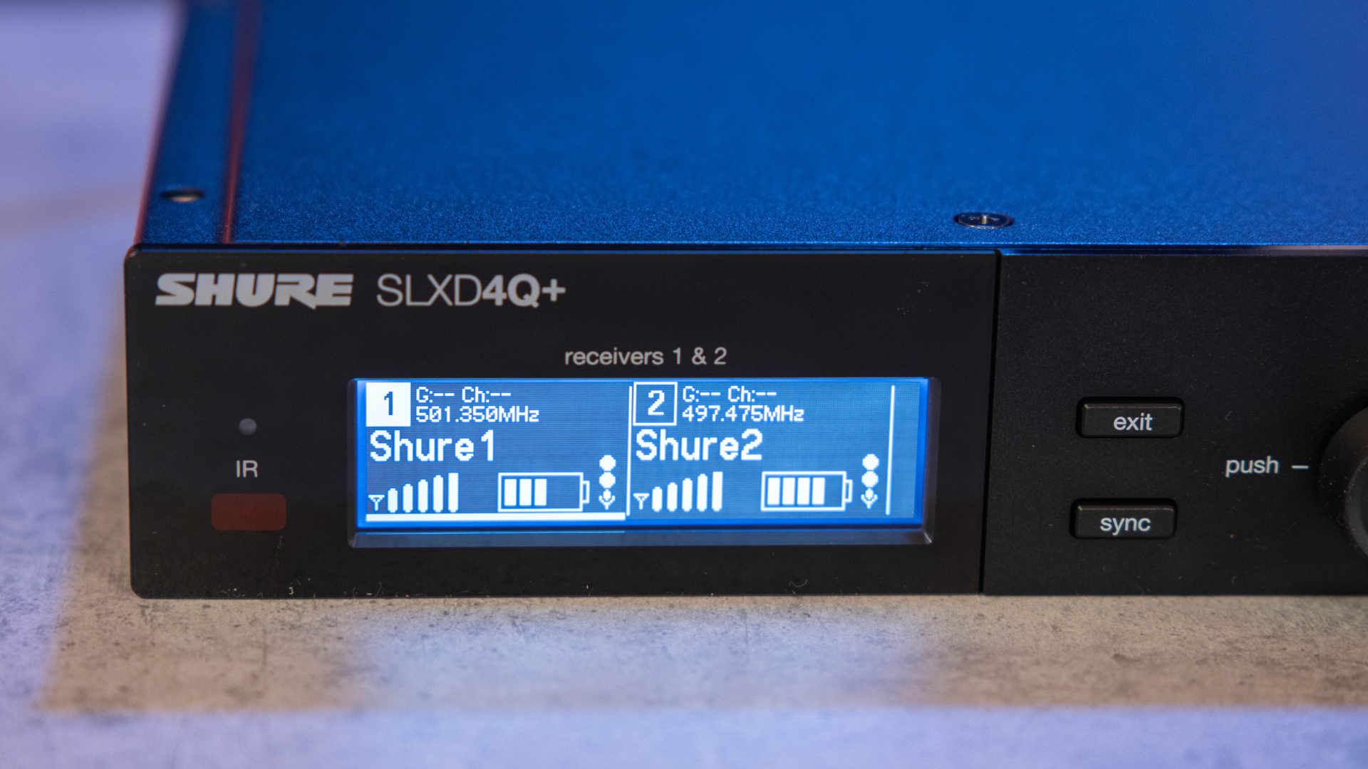 Das Display des Shure SLXD4Q+ | Foto: stage223 Das Display des Shure SLXD4Q+ | Foto: stage223